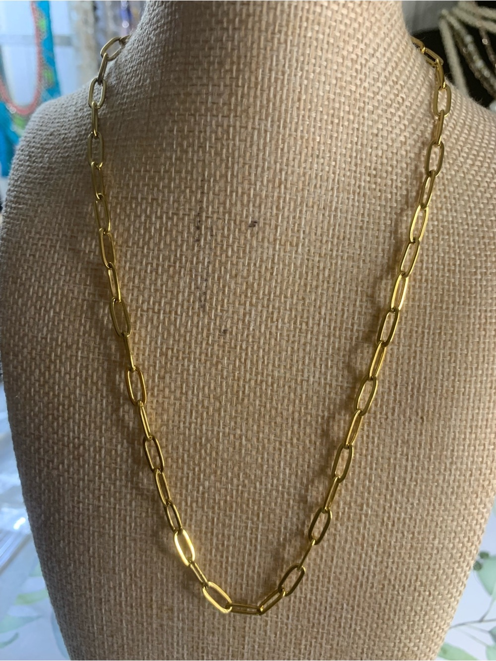 Plunder 18k Gold over Stainless Steel Paperclip Link Necklace